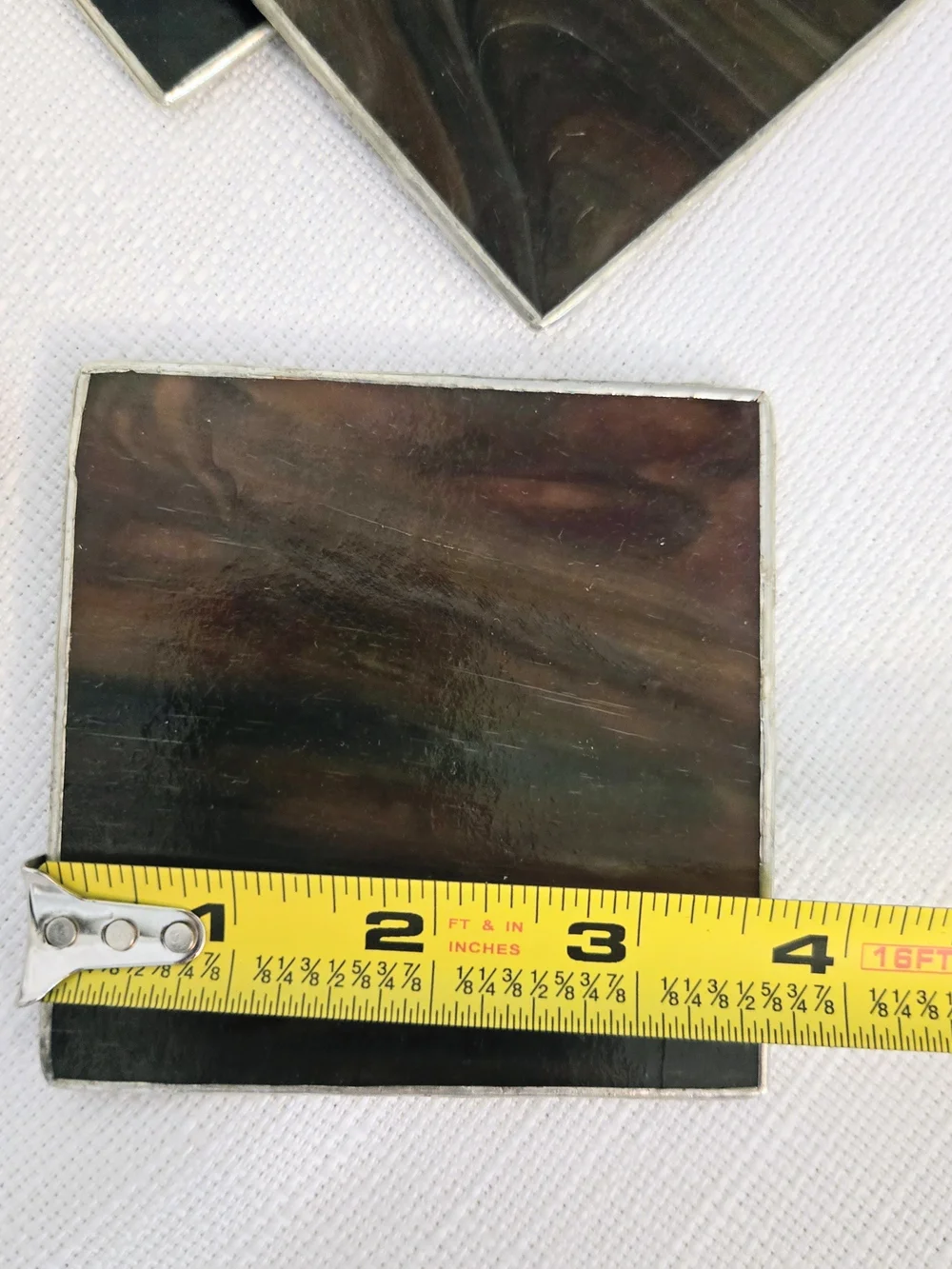 Slag Glass Coasters Stained Leaded Tan Brown 4x4